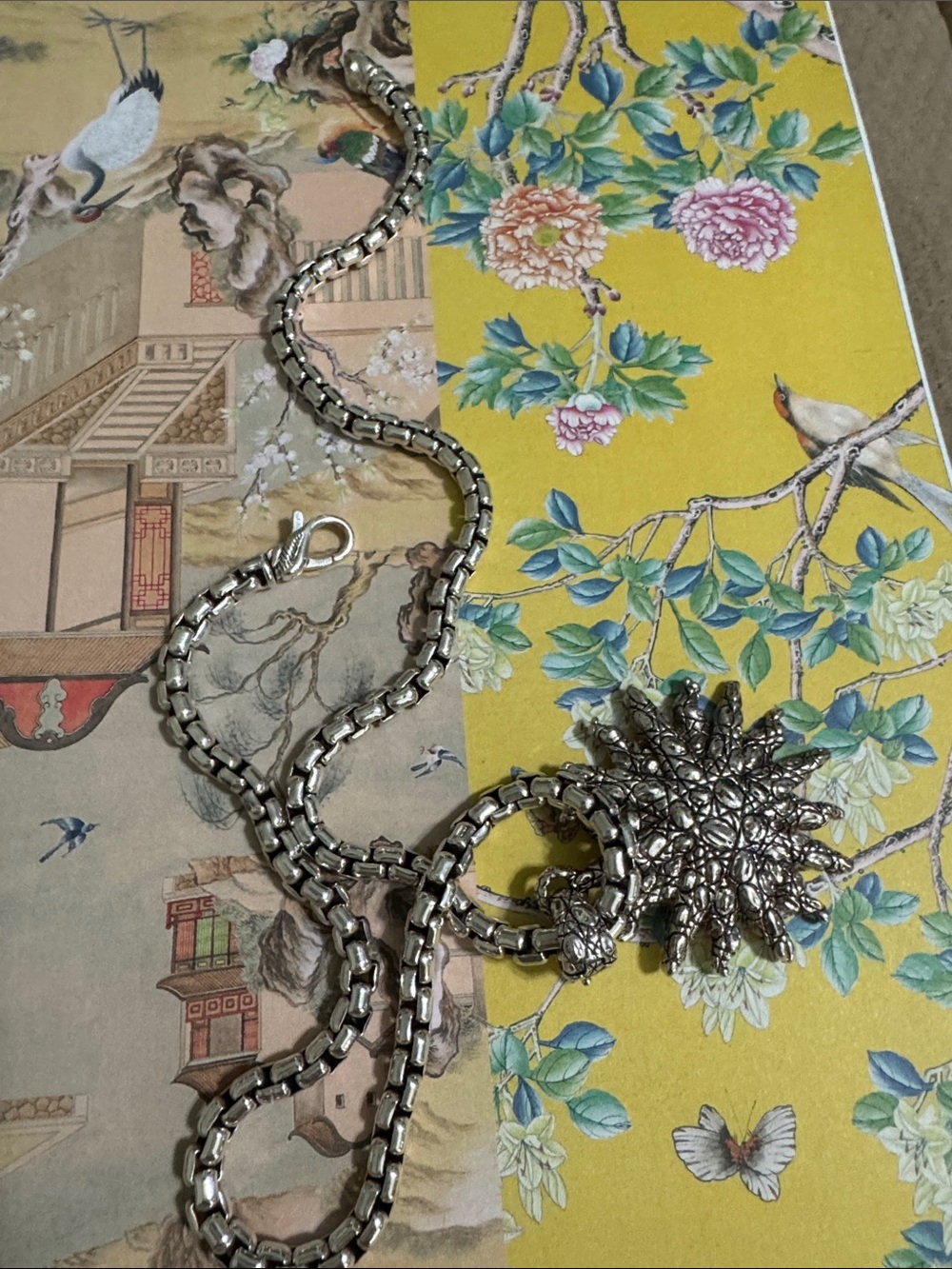 John Hardy Silver Starburst Pendant Necklace - Picture 3 of 8